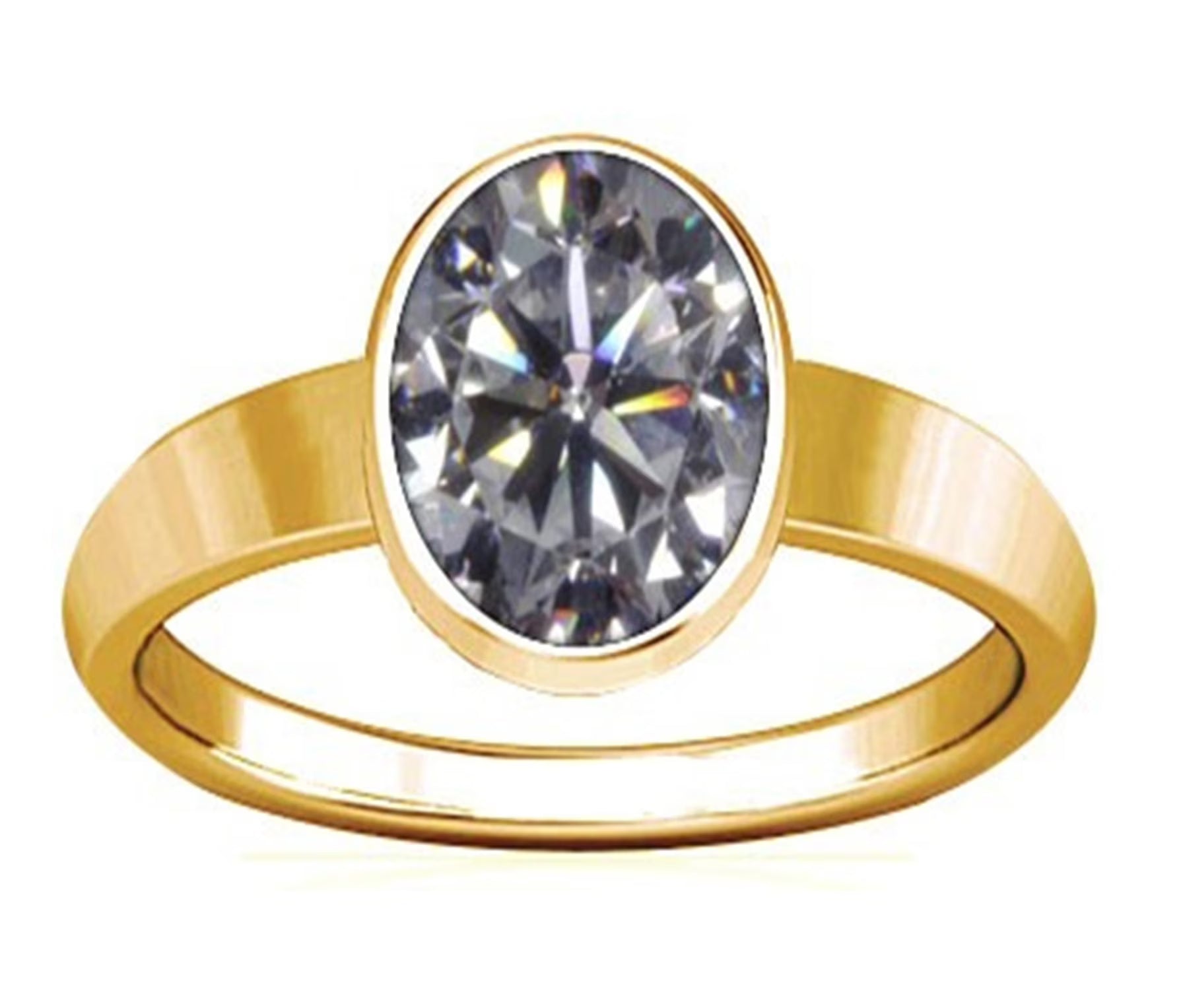 5.25-5.50 Carat American Diamond Panchdhathu Plain Design Ring Q707