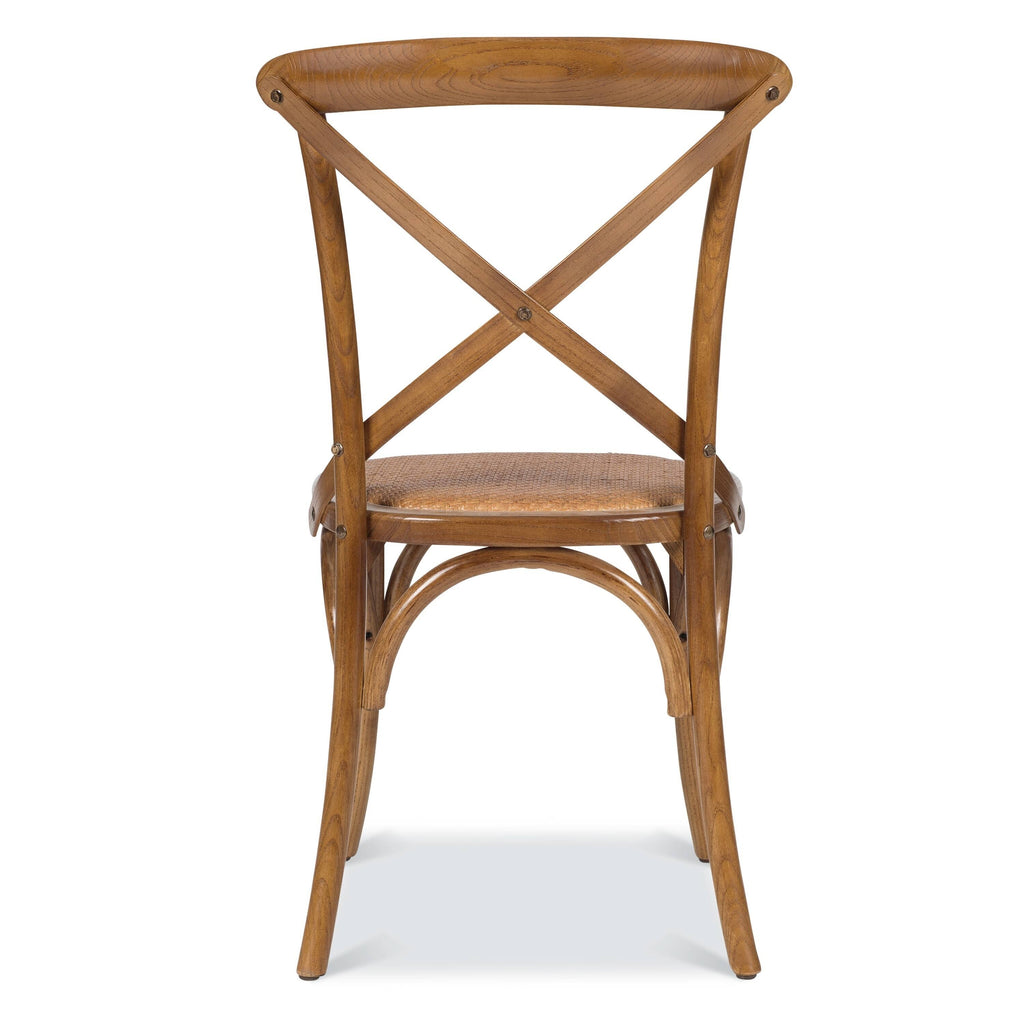 Caffe Walnut Rattan Crossback Chair (Set of 2) S1237
