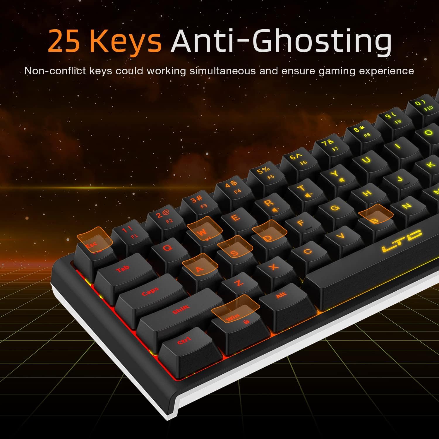 Black 68 Keys Membrane Keyboard, Pack of 2 J277
