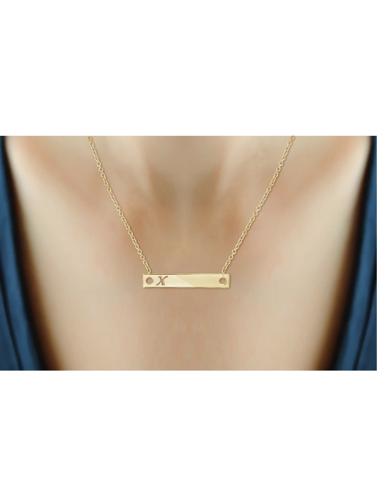 14K Gold Over Silver Bar Necklace X85530