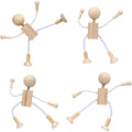 4 Pcs Unfinished Wooden Robot Toys Painting Crafts C37186