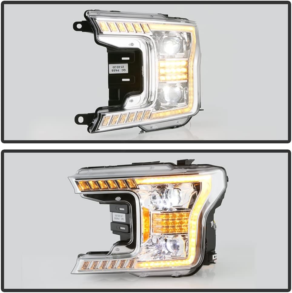 Halogen Chrome Amber LED Projector Headlights U8688