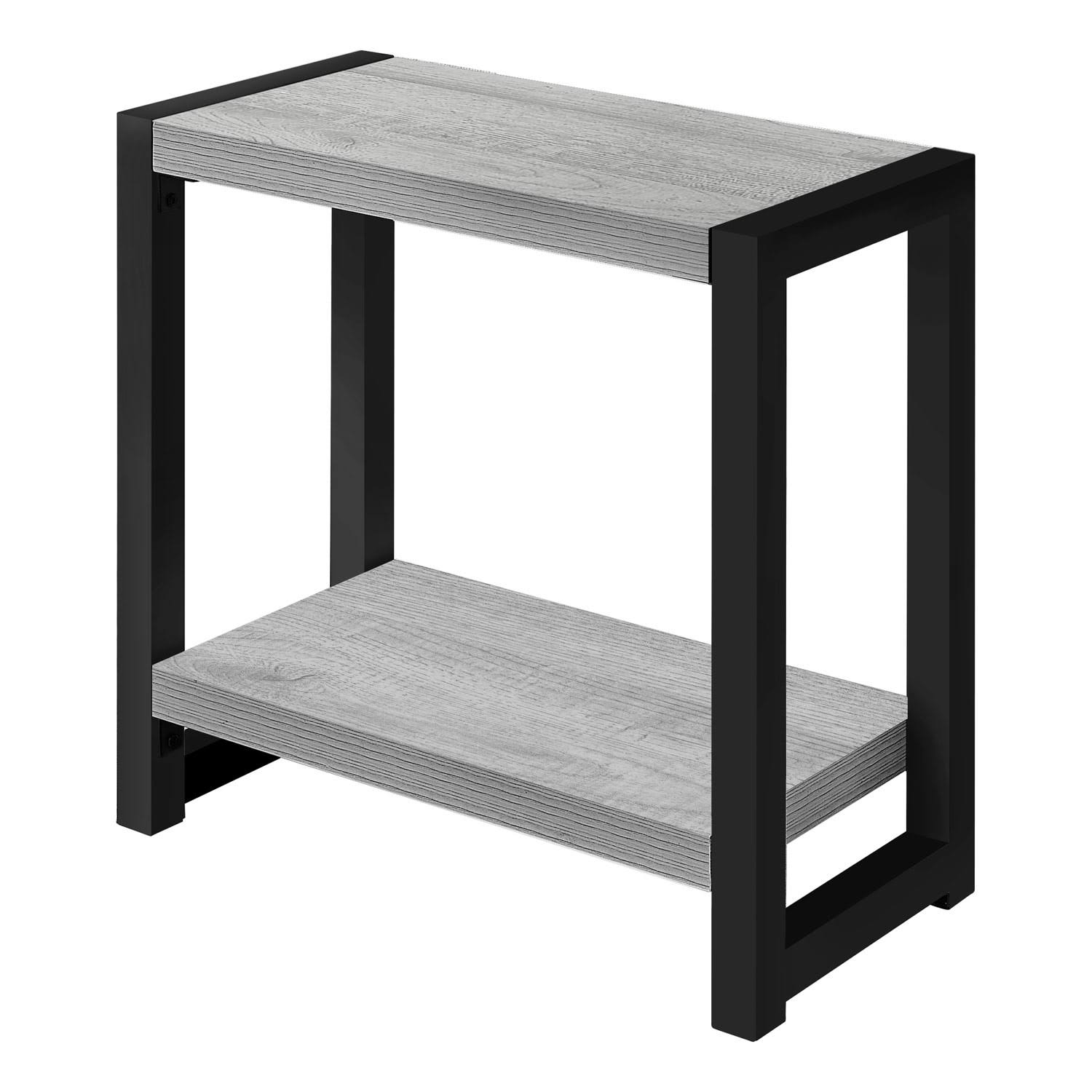 Two Tier End Table in Grey/Black T9174