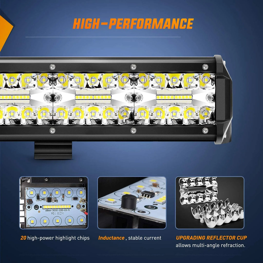 26Inch 540W Triple Row Bar 50000LM Flood Spot Combo Beam LED Off Road Lights Q251800