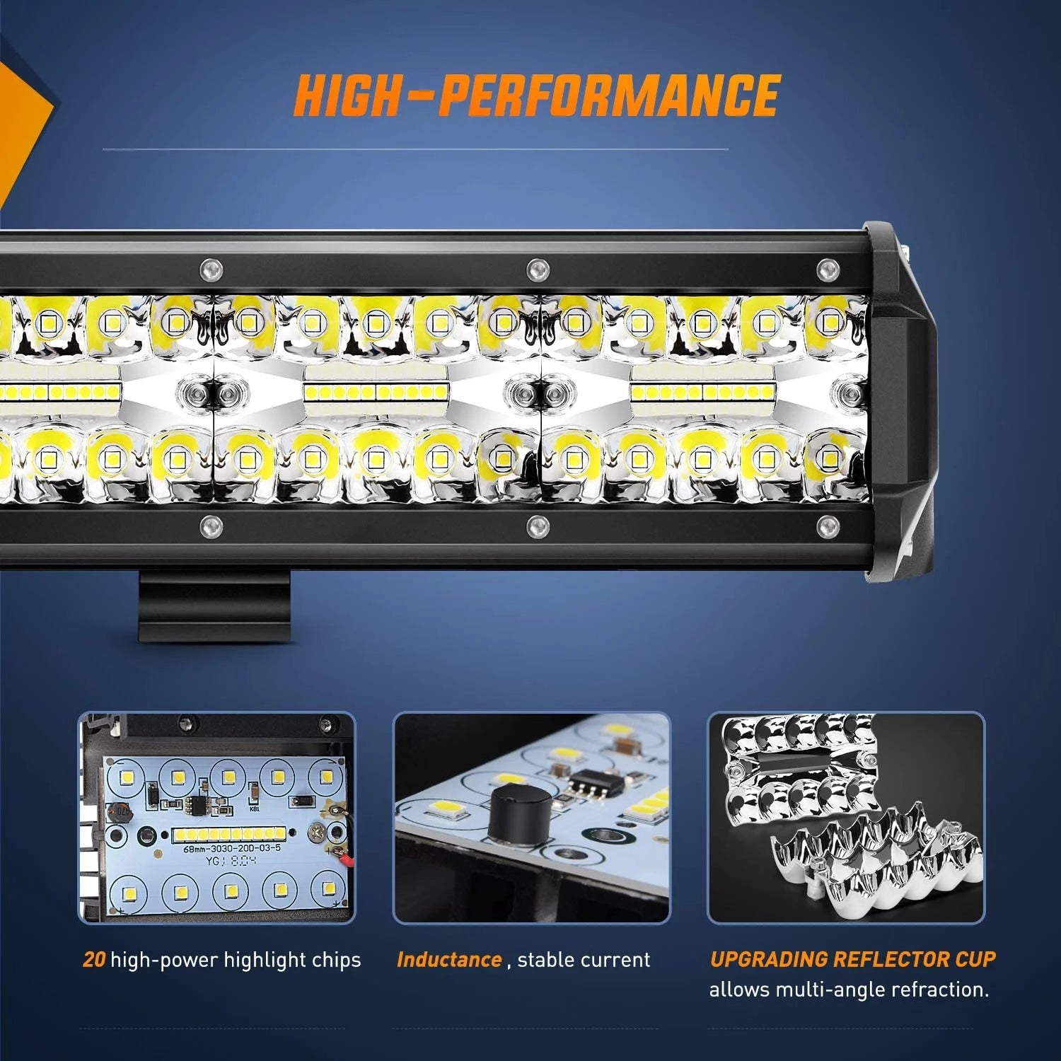 26Inch 540W Triple Row Bar 50000LM Flood Spot Combo Beam LED Off Road Lights Q251800