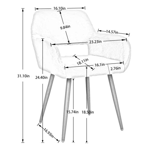 Faux Fur Dining Chairs with Solid Steel Leg B312