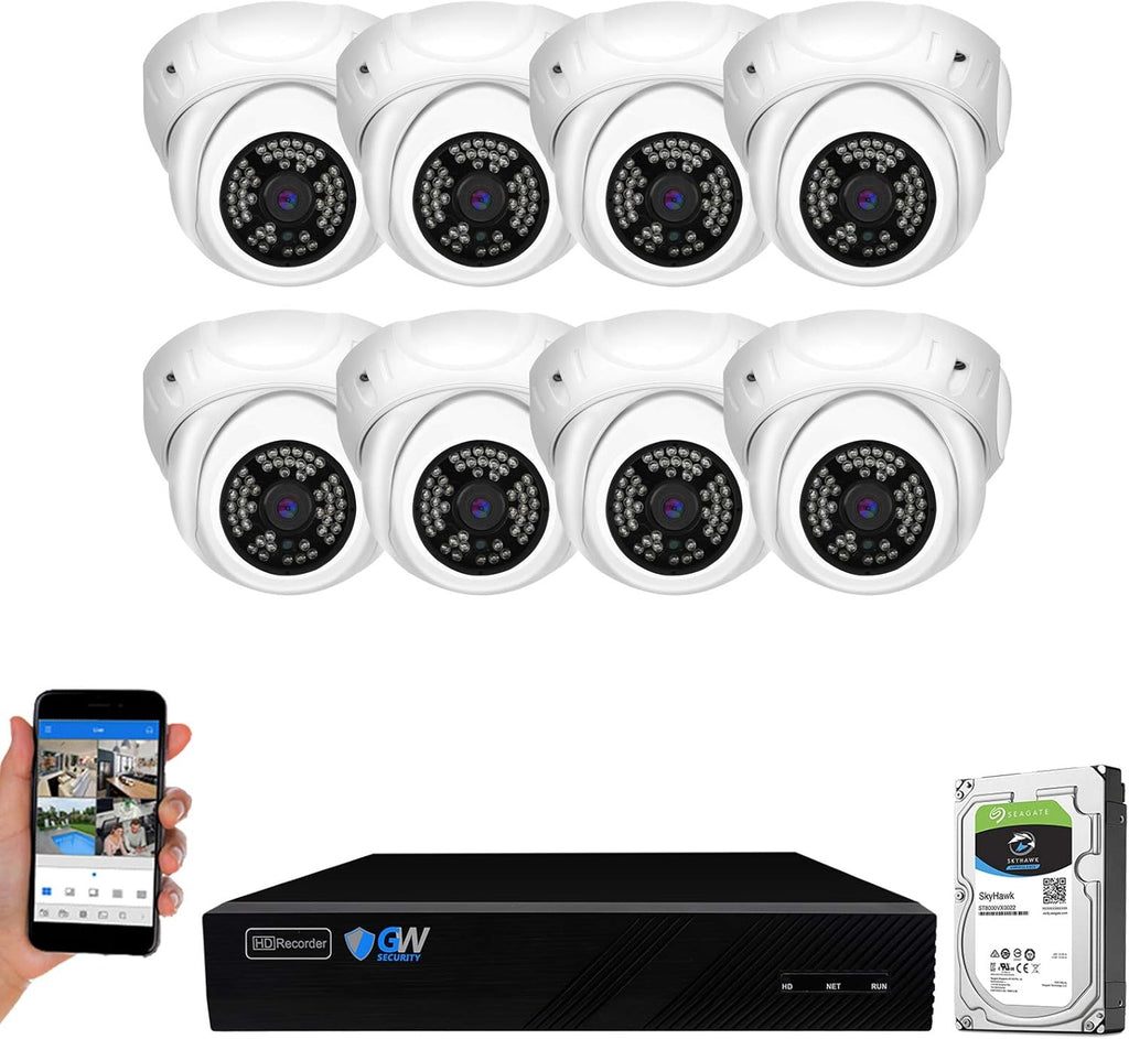8 Channel 4K NVR 5MP H.265 IP Surveillance Security Camera System with 8-Piece Super HD 1920P Weatherproof Dome Cameras H5571