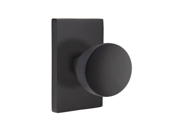Flat Black Modern Rectangular Rosette Knob A499