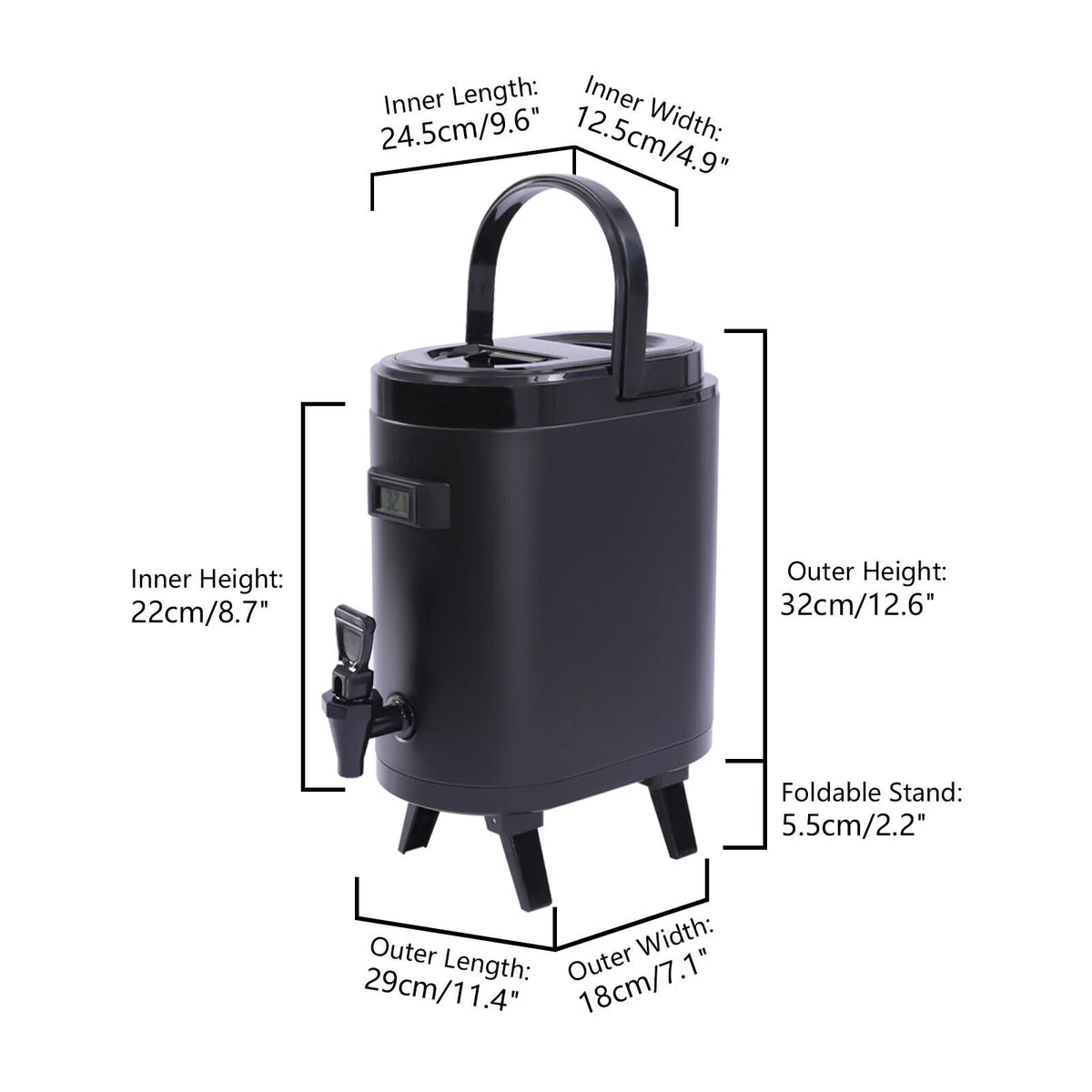 8L Insulated Beverage Dispenser with Temp Show L437411