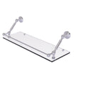 Polished Chrome 24 inch Floating Glass Shelf with Gallery Rail F341