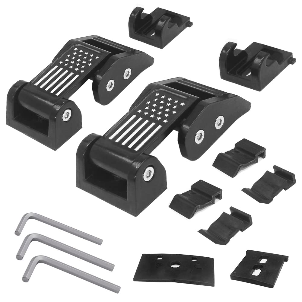 Aluminum Hood Latches Catch with U.S. Flag Style, Adjustable Kit, 1 Pair C6817