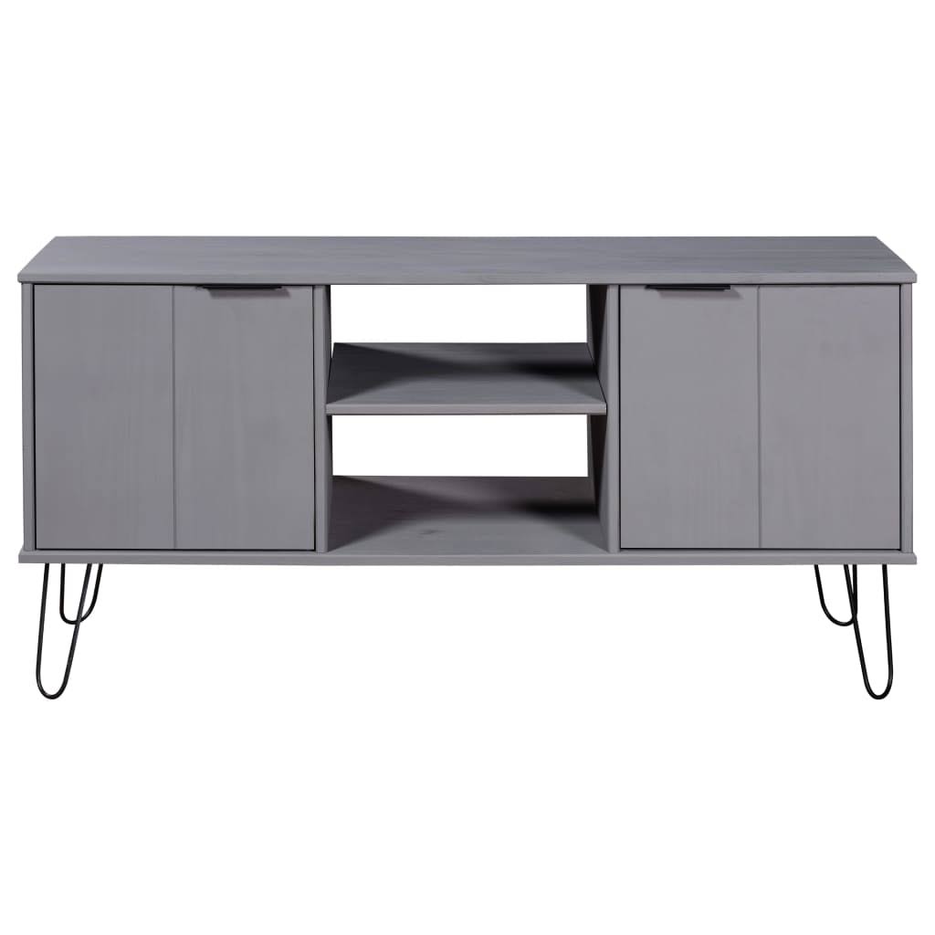 White and Light Wood Solid Pine Wood TV Cabinet U46606