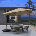 Beige 9' X 11.5' Rectangle Cantilever Patio Umbrella V9605