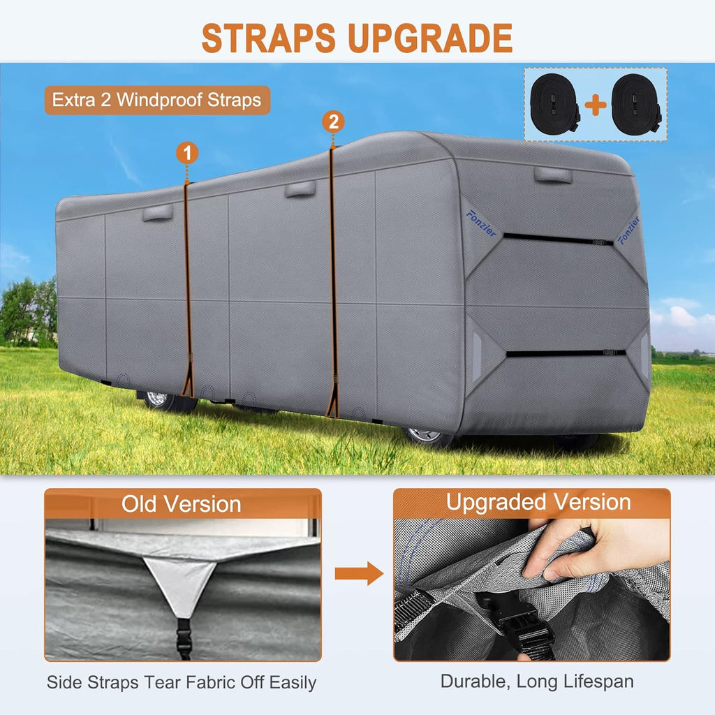 RV Cover Heavy Duty Camper Cover for 31’-34’ Motorhome Anti-UV Rip-Stop Breathable T460