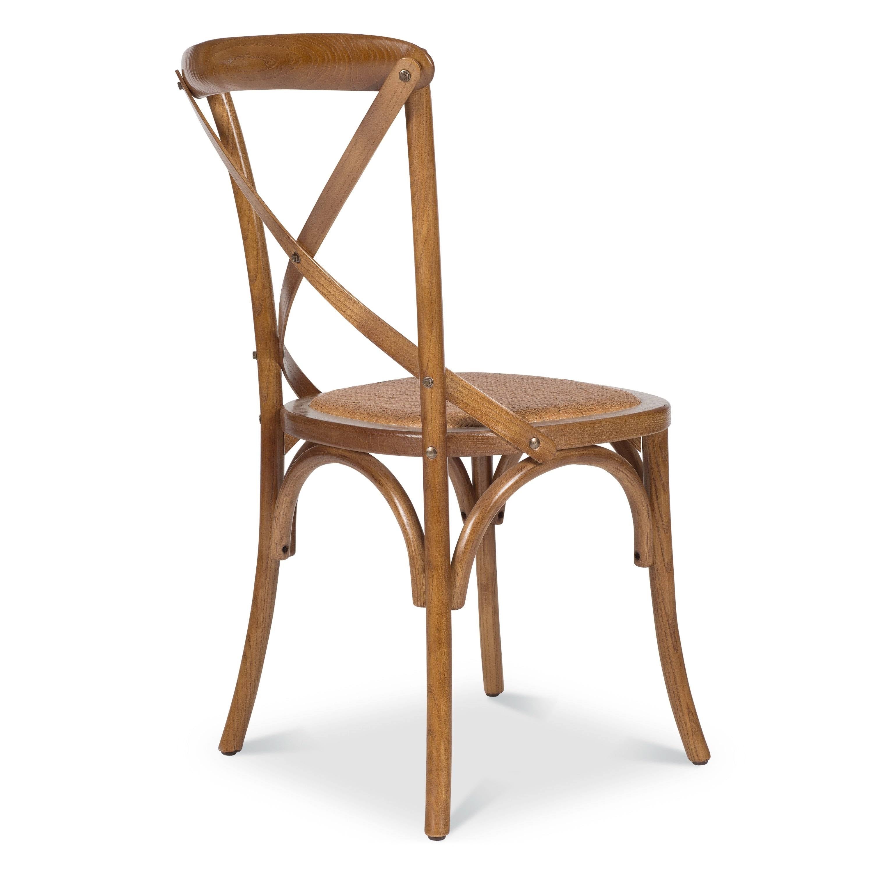 Caffe Walnut Rattan Crossback Chair (Set of 2) S1237