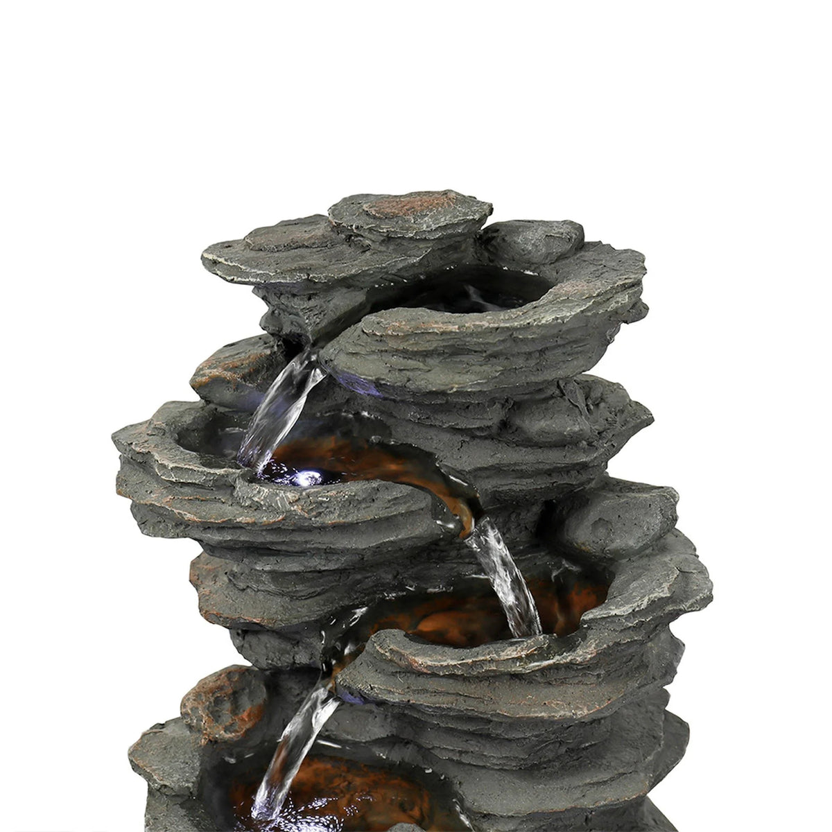 Tabletop Water Fountain with LED Light, Indoor Rock Resin Fountain I961