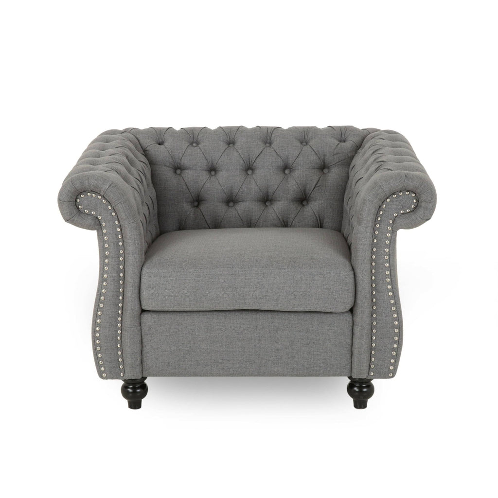 Dark Gray Velvet Club Chair C4521