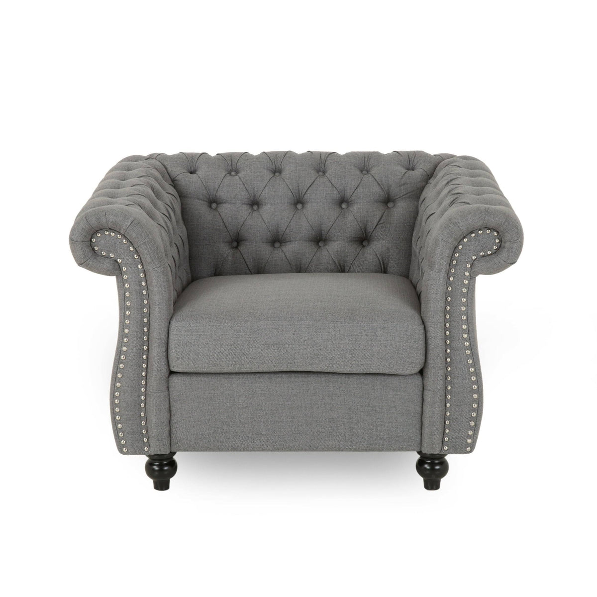 Dark Gray Velvet Club Chair C4521
