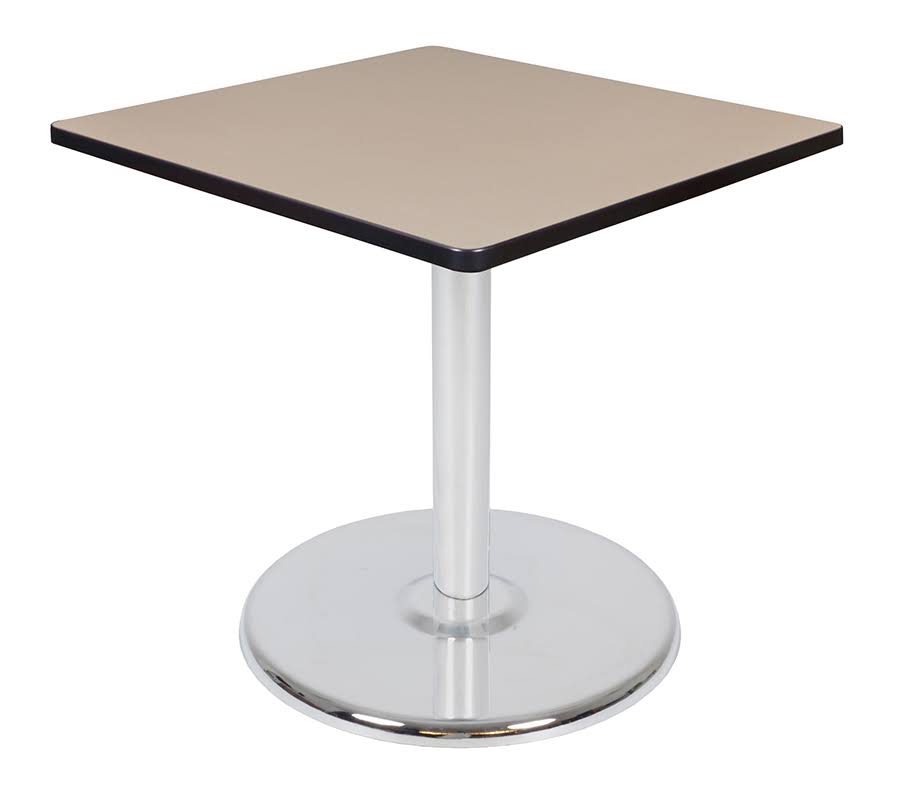 Cherry/Chrome Square Platter Base Table W20941