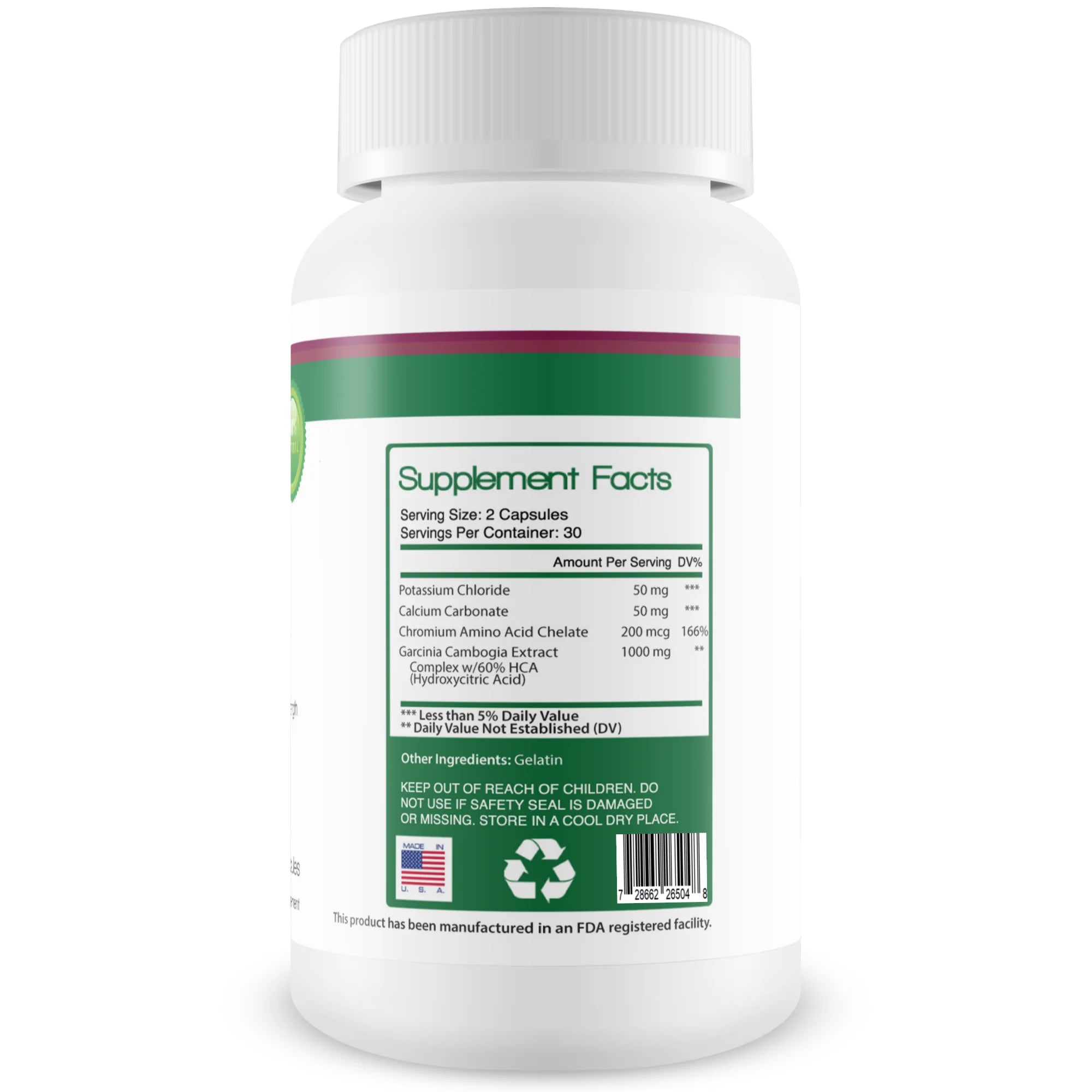 60 Capsules Garcinia Cambogia Dietary Supplement M59288