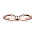 10K Rose Gold Crescent Diamond Wedding Band A46020