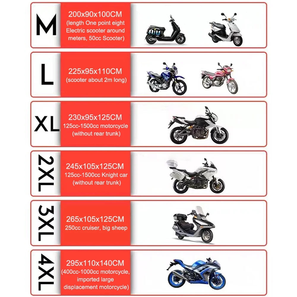 Waterproof Motorcycle Cover, 210D Oxford Cloth K104475