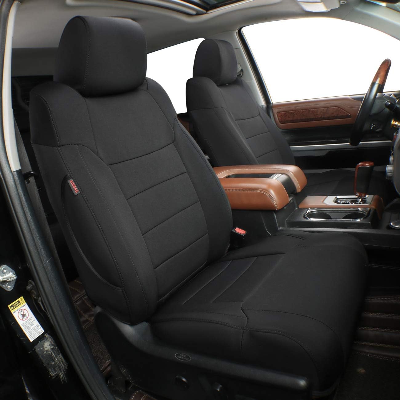 Custom Car Seat Covers Neoprene Black Pack of 2 V962