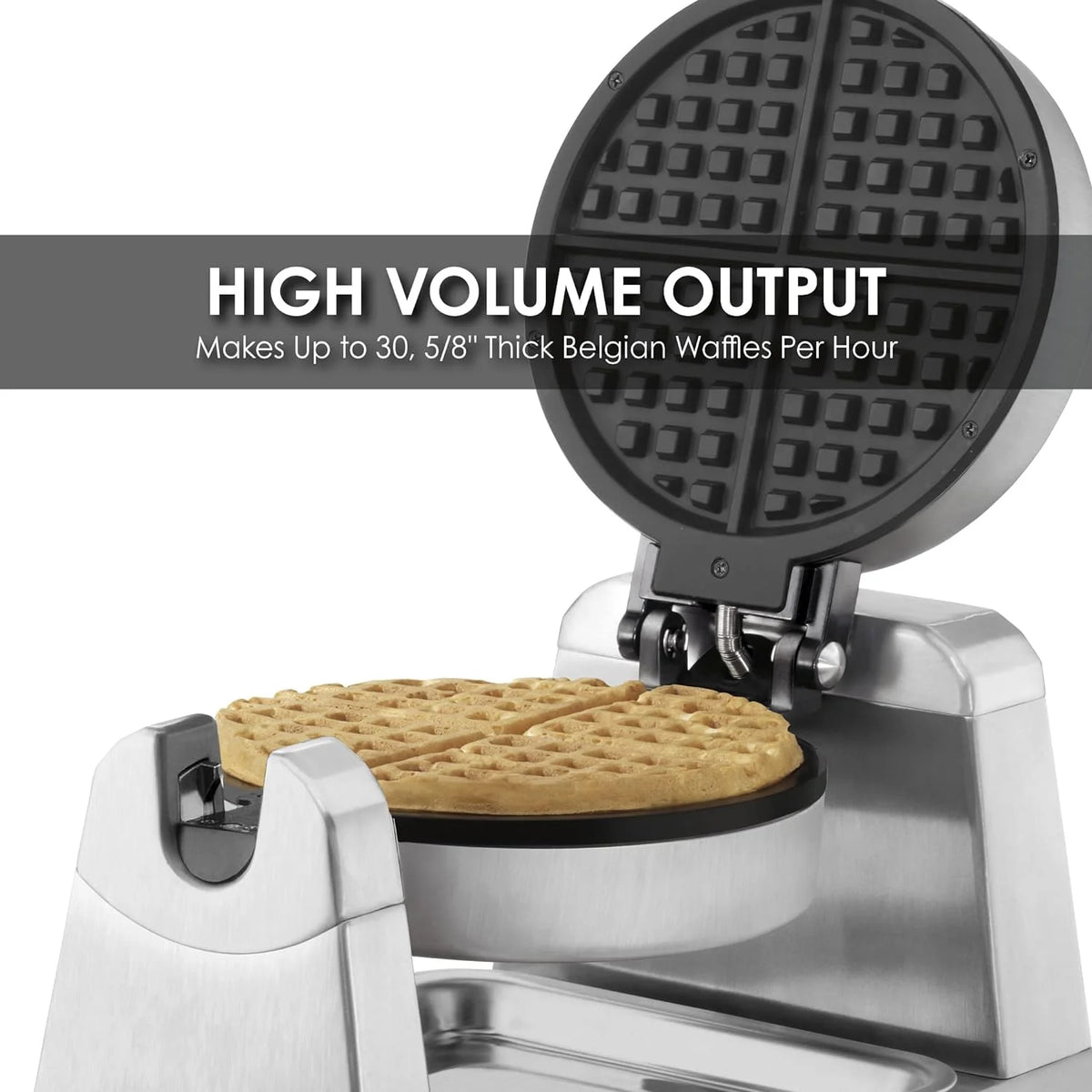 Single Rotating Die Cast Waffle Maker with Non-Stick Plates G2666