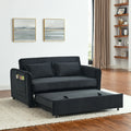 Black Velvet Sleeper Sofa Bed Convertible Pull Out Loveseat X408053