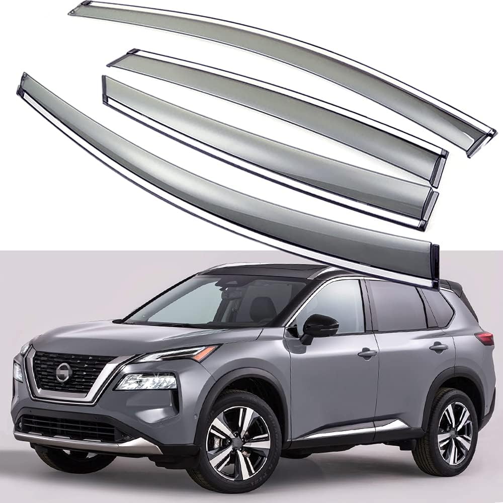 Semi-transparent Black Car Window Visor Sun/Rain Guard I621187