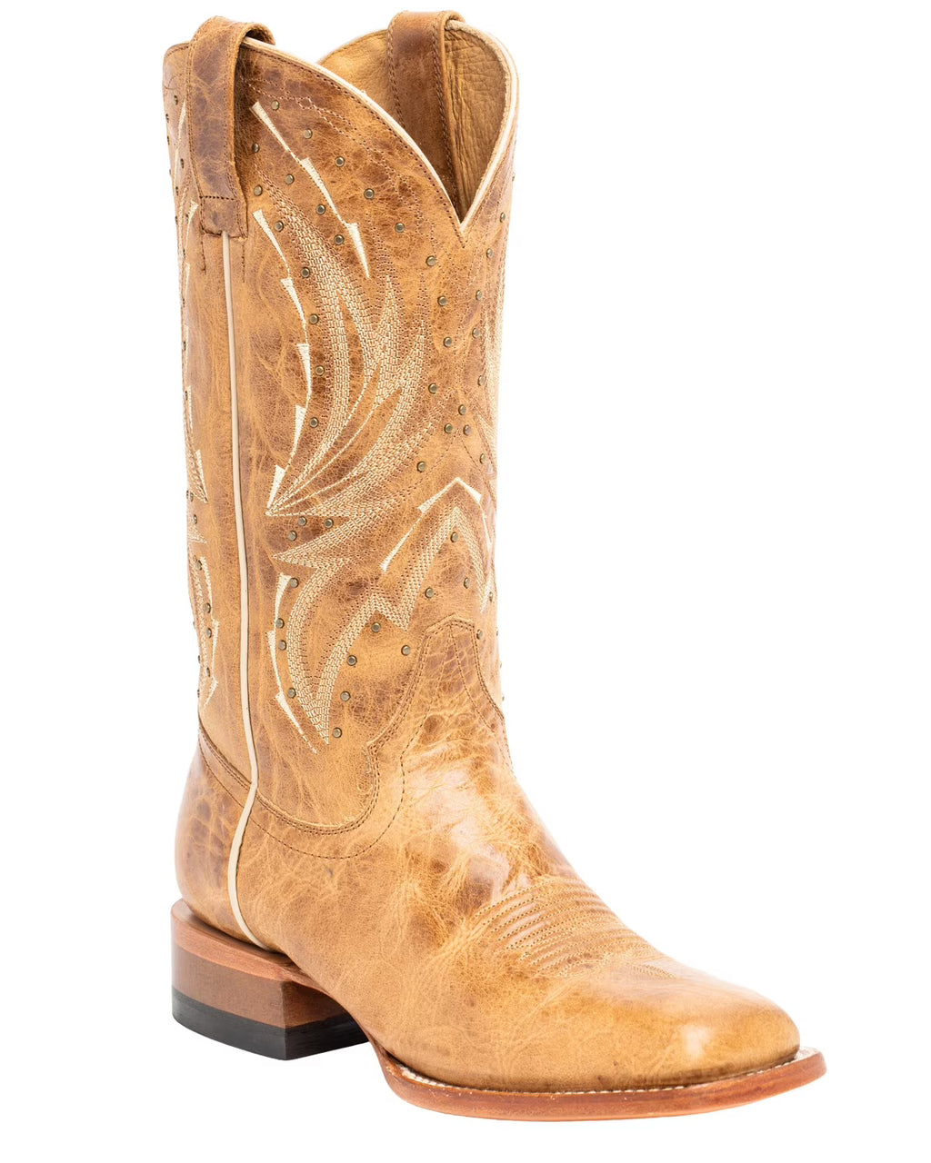 Women's Hybrid Leather TPU Cowboy Performance Boot Broad Tan I5496