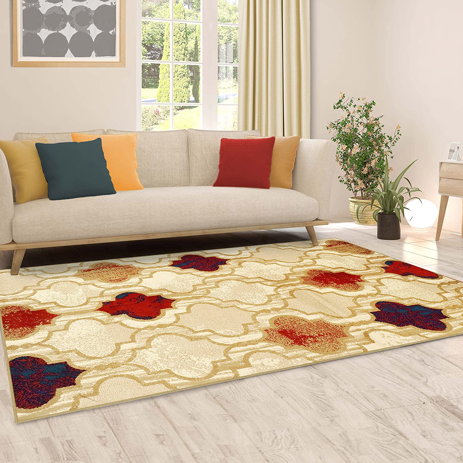 Beige 8' X 10' Indoor Area Rug With Jute Backing J205