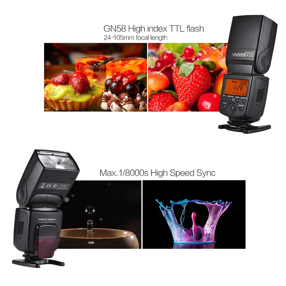 Wireless TTL Master Slave Flash Speedlite GN58 T8656