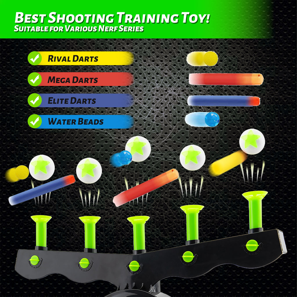 Glow in The Dark Floating Ball Target Practice Toys with 10 Soft Foam Balls O986364