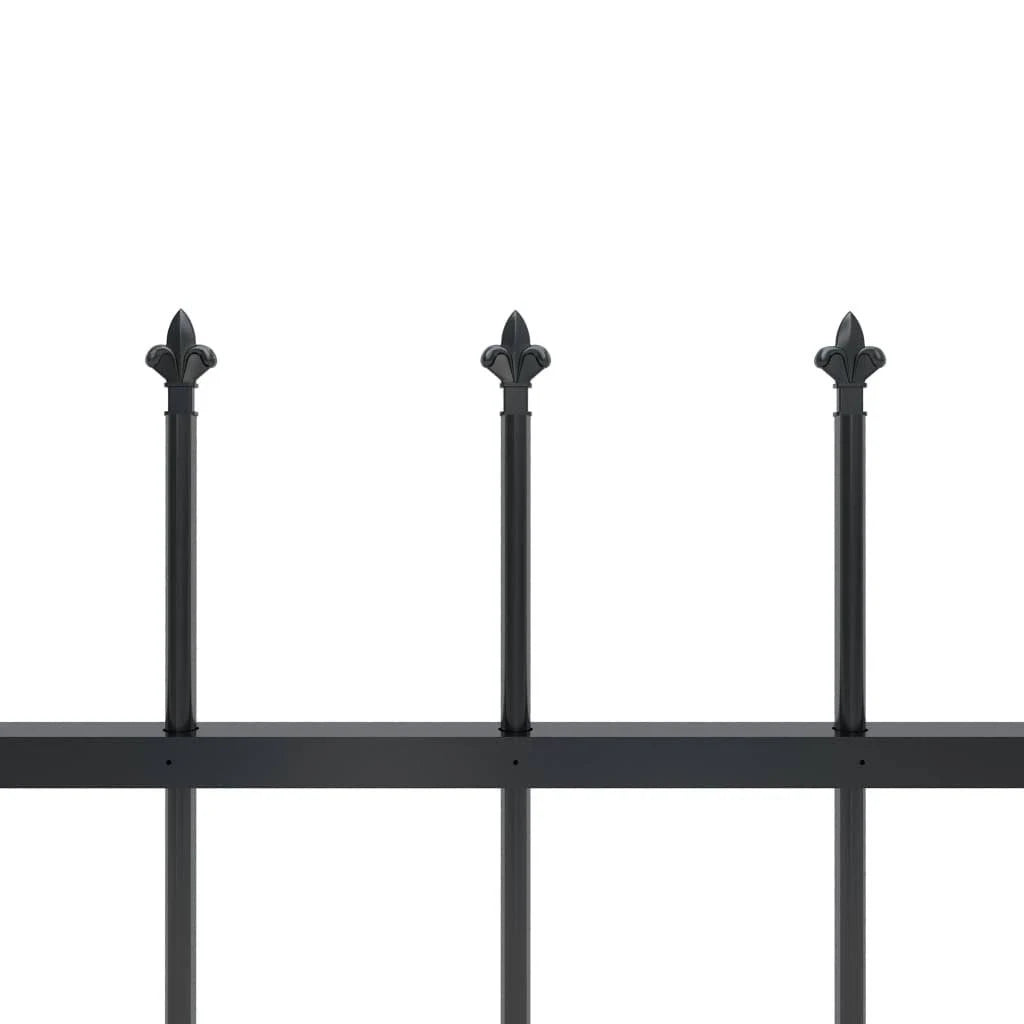 Black Steel Garden Fence with Spear Top T861