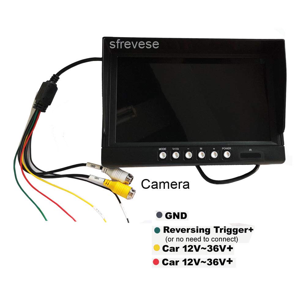 9" 4Pin IPS HD DVR 2CH Split Car Rear View Monitor + 2x AHD 1080P Reversing Backup Camera Waterproof 12V-24V C76699