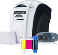 Card Printer Machine with IDMaker Software, Premium Camera, 100-Print Color Ribbon, 100 Blank PVC Cards G9701