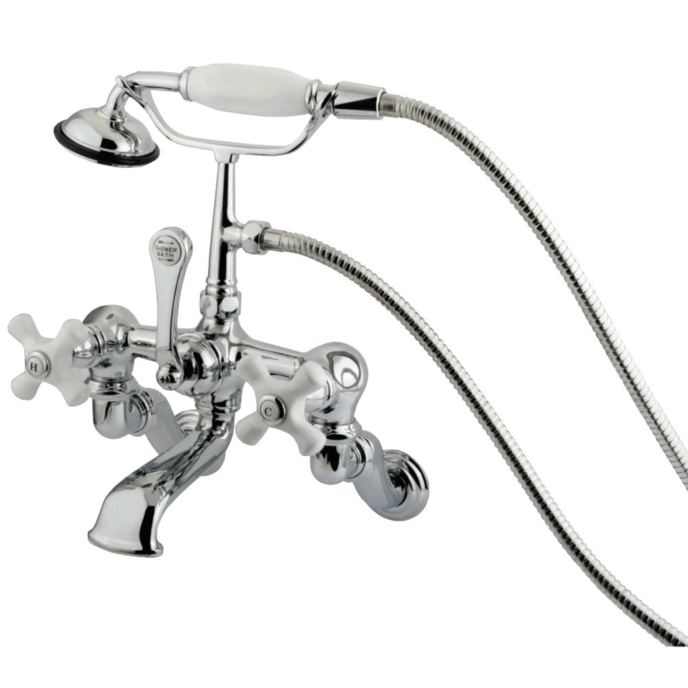 Vintage Wall Mount Clawfoot Tub Filler with Hand Shower O81504