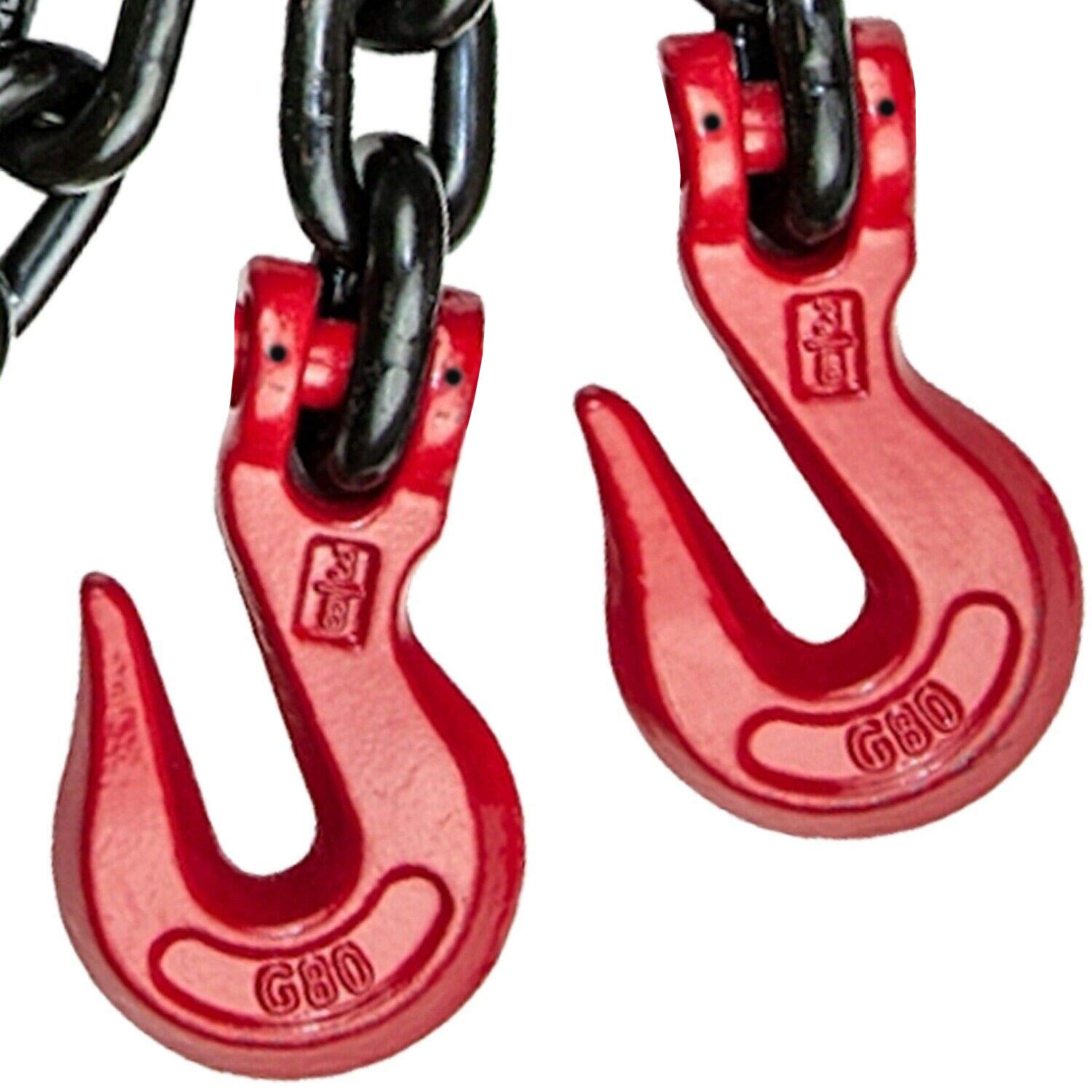 Grade 80 Black Binder Safety Chain with Grab Hooks, 3/8 x 20', 7100 lbs U3740