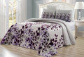 Purple Grey Vine Reversible King Size Quilt Set O837