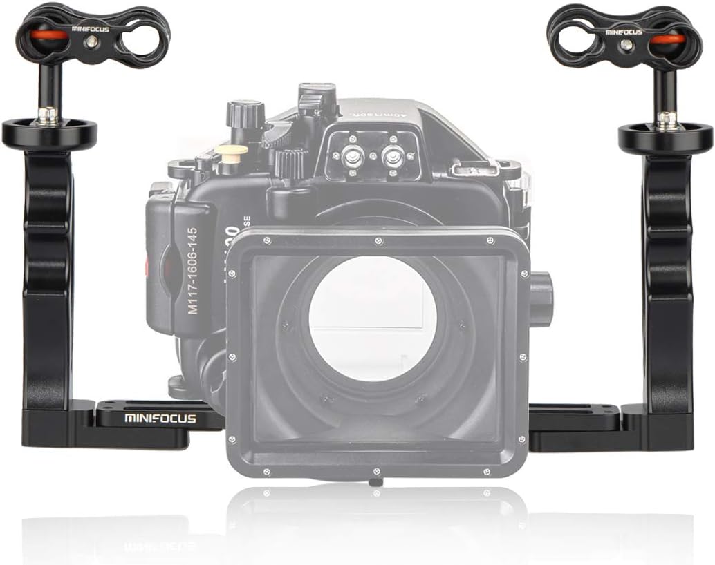Underwater Dual Handheld Aluminum Alloy Video Stabilizer Holder with 2 1'' Ball Adapter T492409