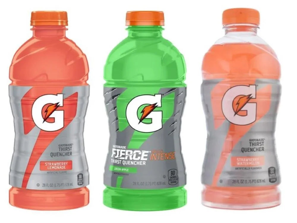 Variety Pack Sports Drink, 28 oz Bottle, Quantity of 9 A89627