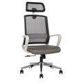Ergonomic Mesh/Fabric High-Back Task Chair with Headrest, Black/Gray/White M235