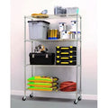 4-Shelf Industrial Wire Shelving System with Casters J7826
