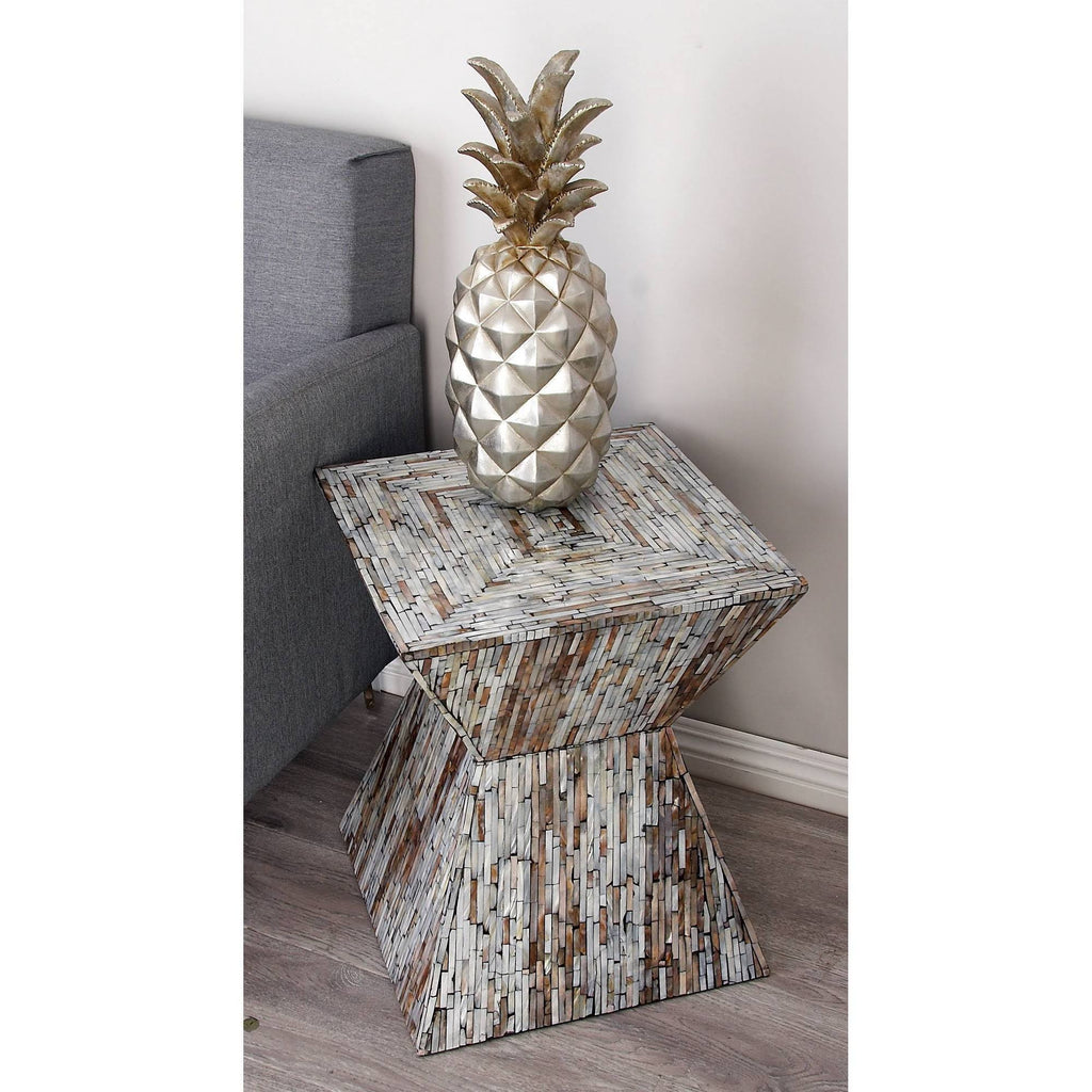 Wood Shell Inlay Accent Table C839557