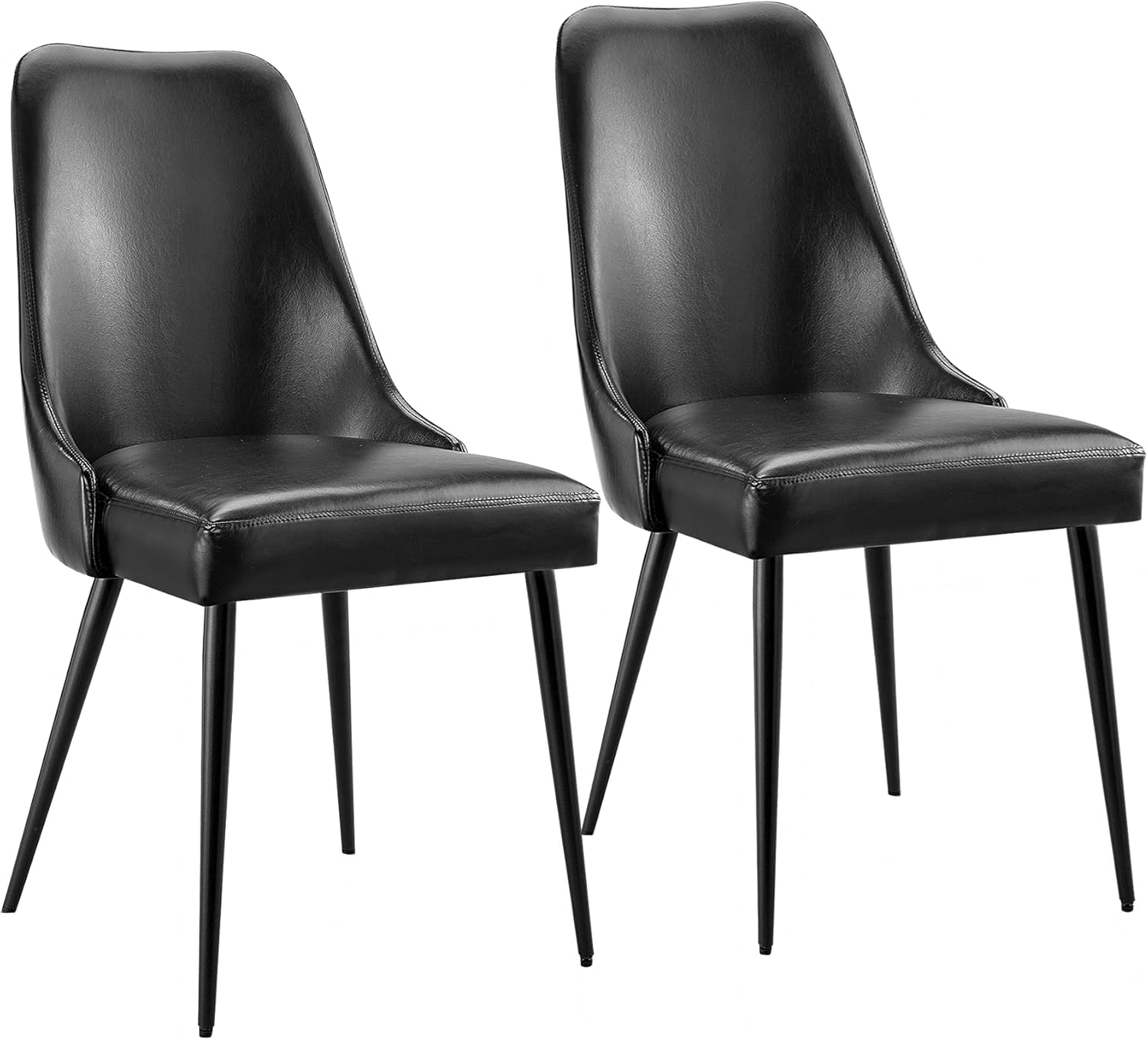 Black PU Set of 2 Dining Chair B656