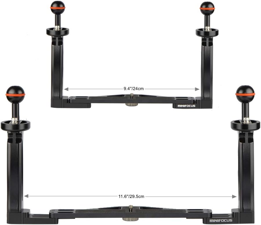 Underwater Dual Handheld Aluminum Alloy Video Stabilizer Holder with 2 1'' Ball Adapter T492409