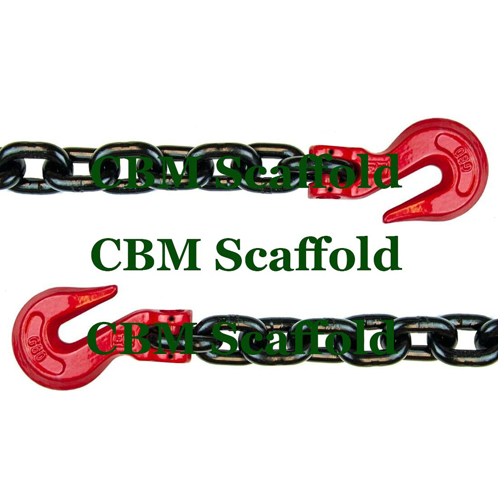 Grade 80 Black Binder Safety Chain with Grab Hooks, 3/8 x 20', 7100 lbs U3740