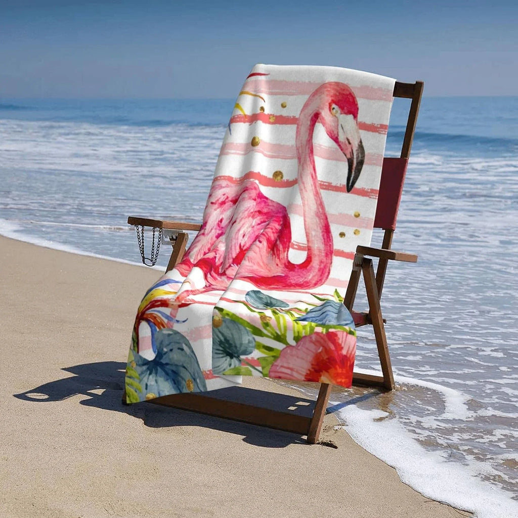 Pink Flamingo Towel 52X32 Beach Bathing Towel B65886