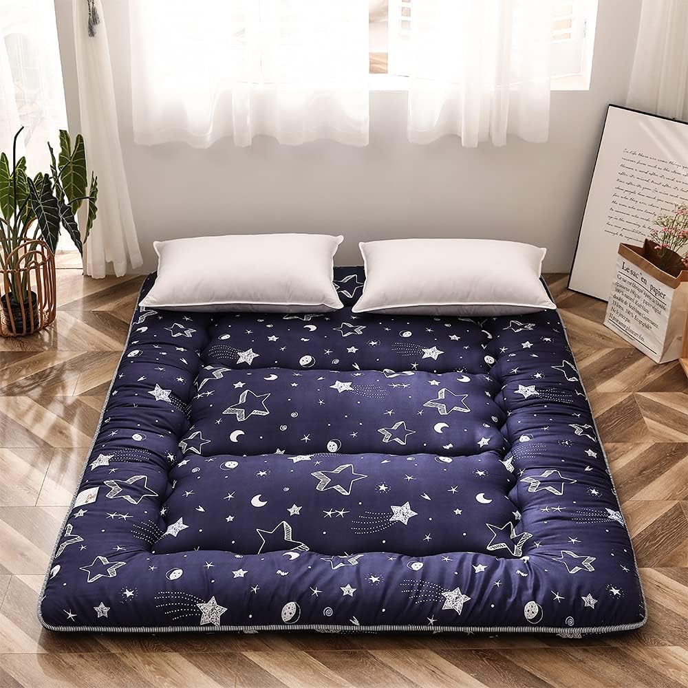 Navy Queen Size Foldable Floor Mattress H4639